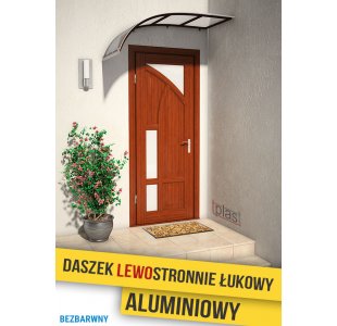 Daszek lewostronnie łukowy , ALUMINIOWY 180x70cm