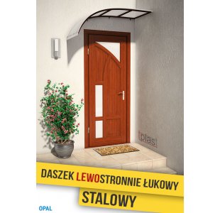 Daszek lewostronnie łukowy , STALOWY 150x70cm