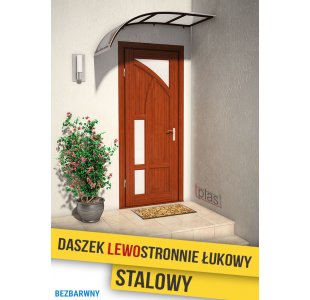 Daszek lewostronnie łukowy , STALOWY 180x90cm