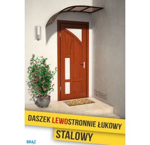 Daszek lewostronnie łukowy , STALOWY 180x90cm