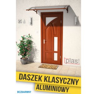 Daszek nad drzwi jednospadowy klasyczny ALUMINIOWY 100x80cm