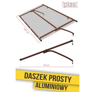 Daszek nad drzwi prosty, ALUMINIOWY 180x90cm