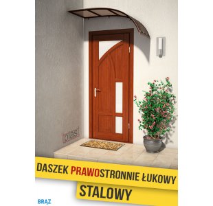 Daszek prawostronnie łukowy , STALOWY 180x90cm