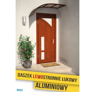 Daszek lewostronnie łukowy , ALUMINIOWY 180x90cm