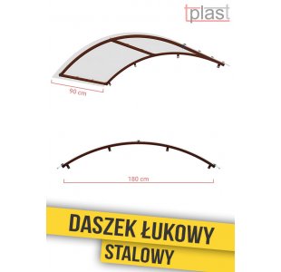Daszek nad drzwi łukowy STALOWY 180x90cm