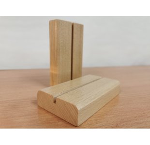 Stojak informacyjny typ MENU 1/3 A4 DL z podstawką DREWNO BUK długoterminowy PION plexi (RSMB01)