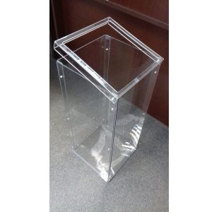Przeźroczysty kosz na śmieci z poliwęglanu litego 70x30x30 cm - jednokomorowy