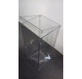 Przeźroczysty kosz na śmieci z poliwęglanu litego 70x30x30 cm - jednokomorowy