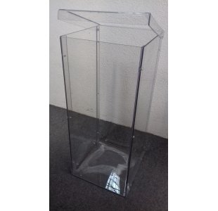 Przeźroczysty kosz na śmieci z poliwęglanu litego 70x30x30 cm - jednokomorowy