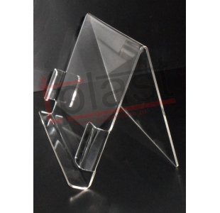 Stojak pod TABLET z plexi gr. 2 mm bezbarwna 19,5x13,5 cm PION z bocznym zabezpeczeniem (RSP015)