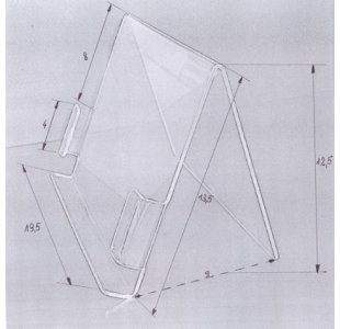Stojak pod TABLET z plexi gr. 2 mm bezbarwna 19,5x13,5 cm PION z bocznym zabezpeczeniem (RSP015)