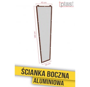 Ścianka boczna aluminiowa do daszka 180x45x30cm 
