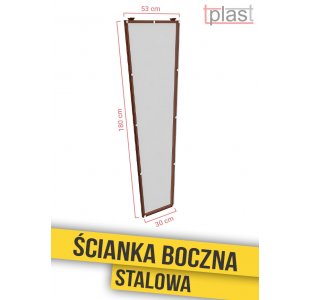 Ścianka boczna stalowa do daszka 180x53x30cm 