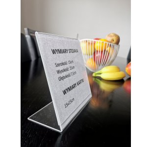 Stojak informacyjny typ "L" - wymiary: 15 x 15 cm - cenówka/opis/zdjęcie - PAKIET 10 szt.