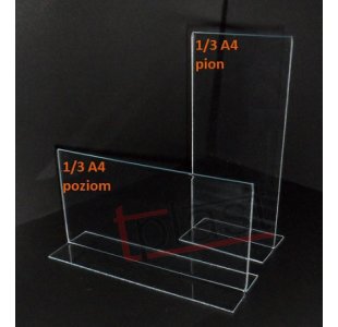 Stojak typ MENU 1/3 A4 DL OMEGA S5 POZIOM długoterminowy plexi (RSM013)